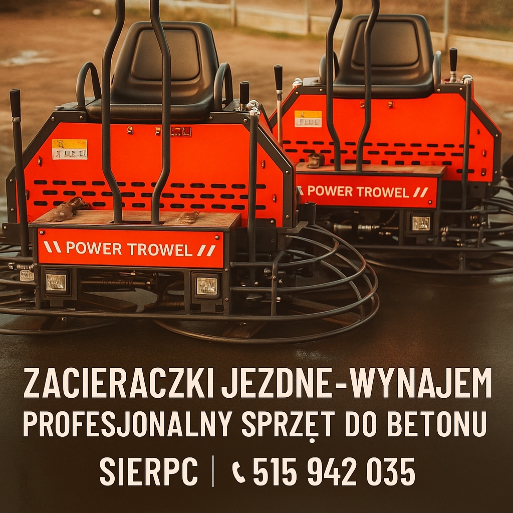 Zacieraczka jezdna do betonu – wynajem w Sierpcu