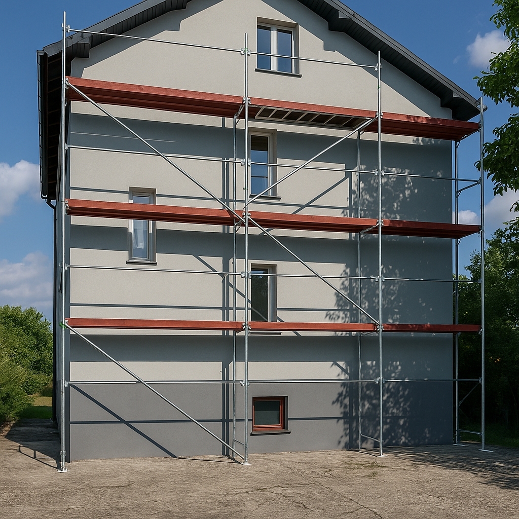 Rusztowanie przy elewacji – pokazanie elewacji