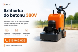 Szlifierka do betonu 380V wynajem Sierpc profesjonalny sprzęt do posadzek