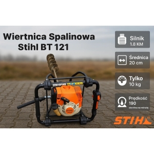 Model STIHL BT 121 – kompaktowa wiertnica spalinowa do wykonywania otworów pod słupki ogrodzeniowe i fundamenty