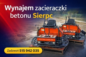 Profesjonalne zacieraczki do betonu samojezdne dostępne w wypożyczalni sprzętu Sierpc