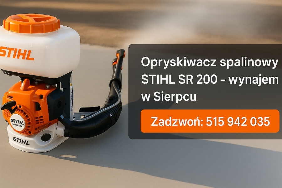 Opryskiwacz spalinowy plecakowy – wynajem Sierpc